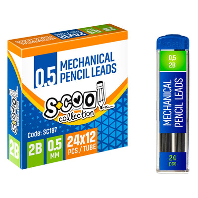 Mine creion mecanic 0,5mm, 2B, 24 buc/set - S-COOL