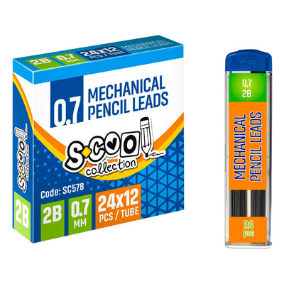 Mine creion mecanic 0,7mm, 2B, 24 buc/set - S-COOL