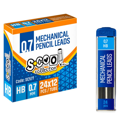 Mine creion mecanic 0,7mm, HB, 24 buc/set - S-COOL