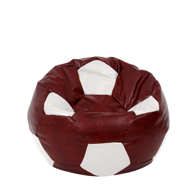 Fotoliu puf Mondo Ball - imitatie piele - bordo/alb