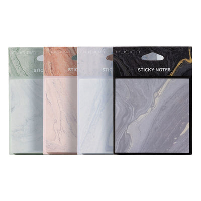 Notes adeziv Deli Nusign marmorat 74x74 mm 80g/mp cu 60 file pentru birou și organizare