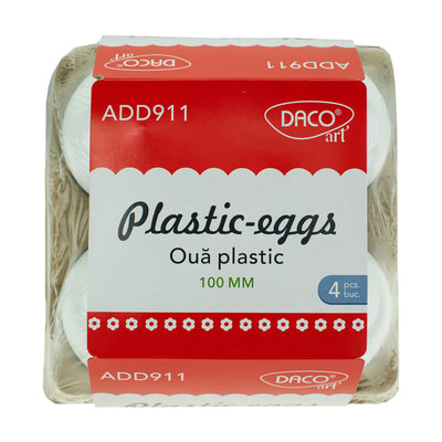 Ouă din plastic Daco (10 cm), bază ideală pentru decorat, pictat și proiecte handmade creative, potrivite pentru școală sau acasă.