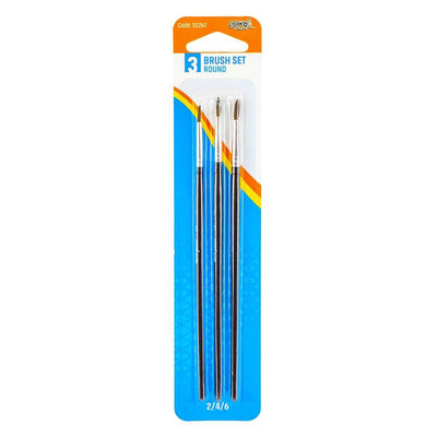 Pensule varf rotund, 3 buc/blister, 2,4,6 - S-COOL