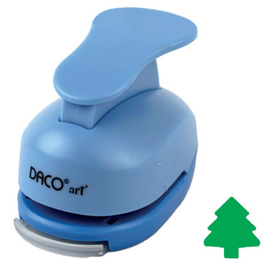 Perforator hobby albastru cu model brad de 3.8 cm utilizat în proiecte creative și scrapbooking.