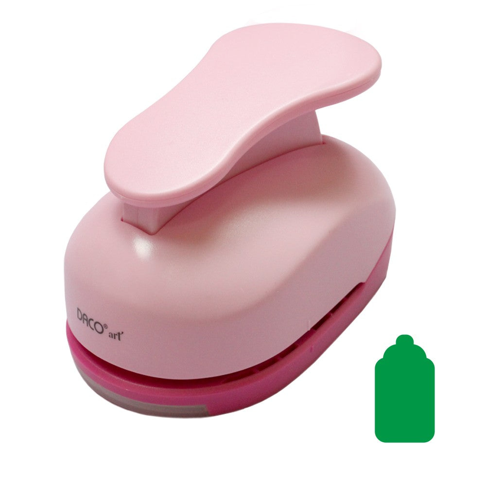 Perforator hobby roz cu model etichetă de 7.6 cm utilizat în proiecte creative și scrapbooking