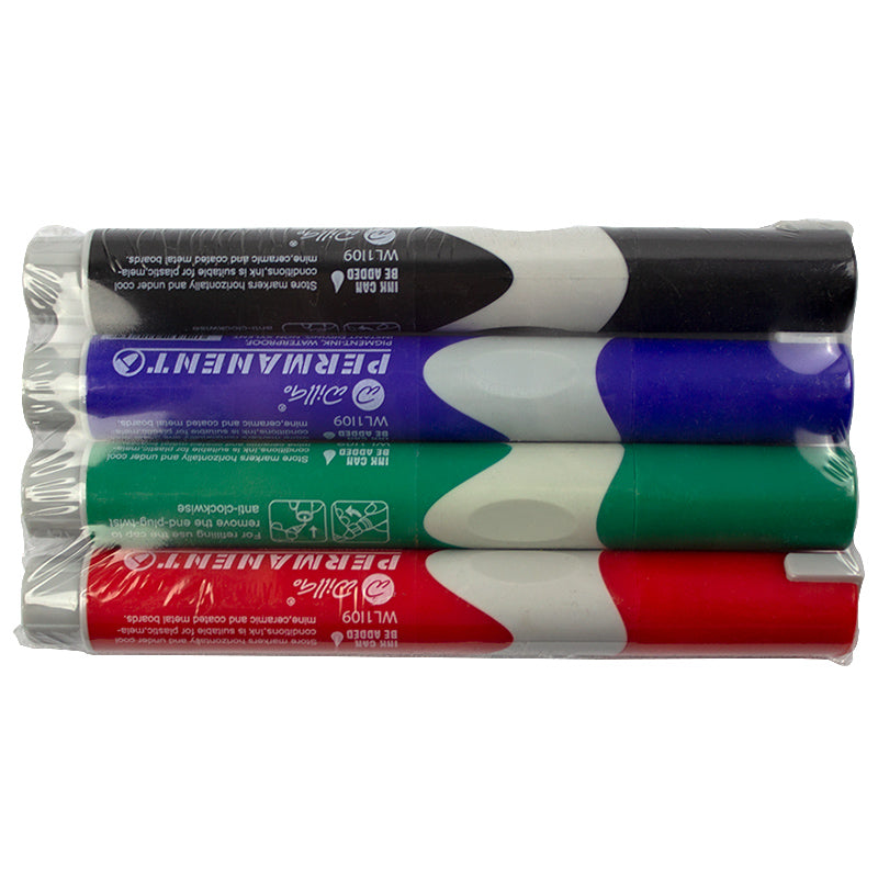 Set 4*permanent marker cu grip  varf rotund Willgo