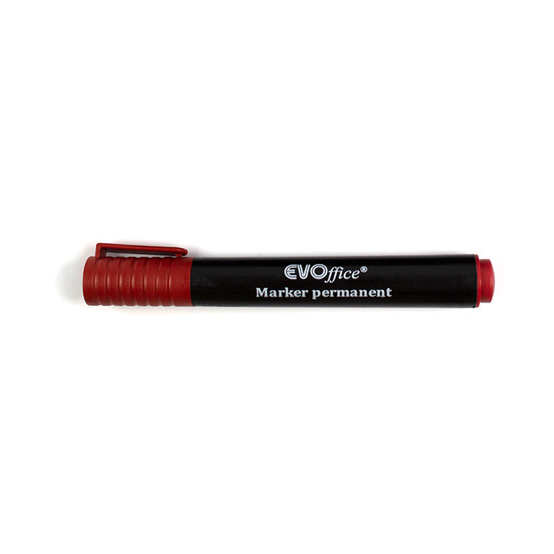 Permanent marker rosu varf rotund EVOffice