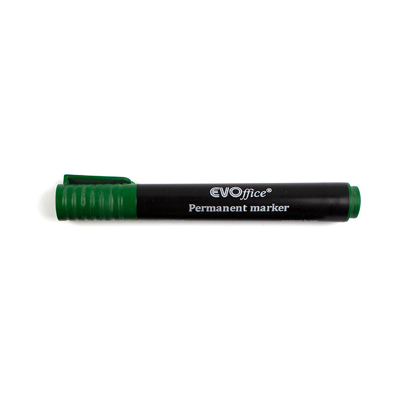 Permanent marker verde varf rotund EVOffice