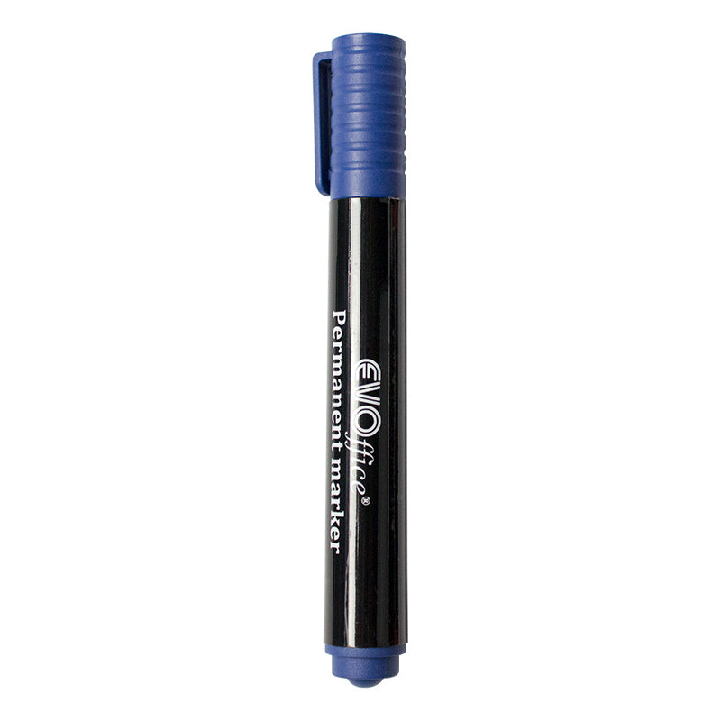 Permanent marker albastru varf tesit EVOffice