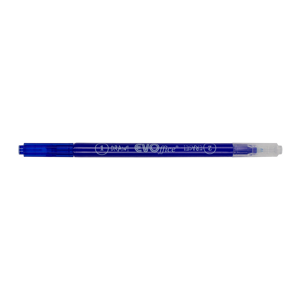 Pic corector Evoffice cu 2 capete varf alb pentru stergere cerneala si varf albastru pentru rescriere 10ml