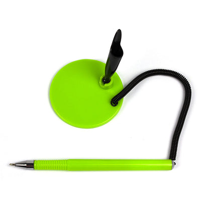 Pix birou, baza rotunda, snur plastic, varf metalic, verde EVOffice