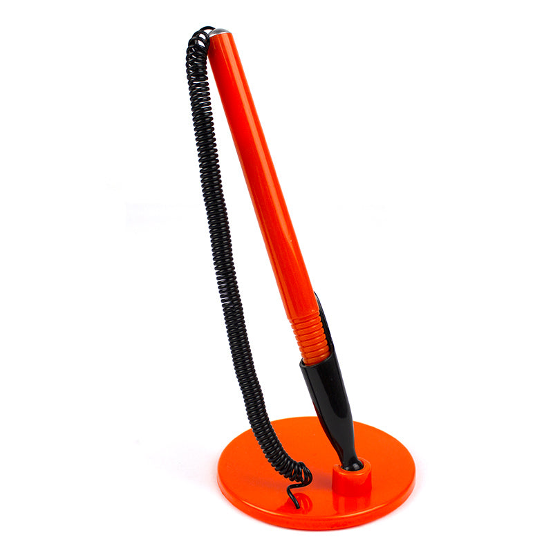 Pix birou, baza rotunda, snur plastic, varf metalic, portocaliu EVOffice