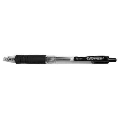 Pix cu gel si grip 0.7mm, retractabil, EVOffice negru