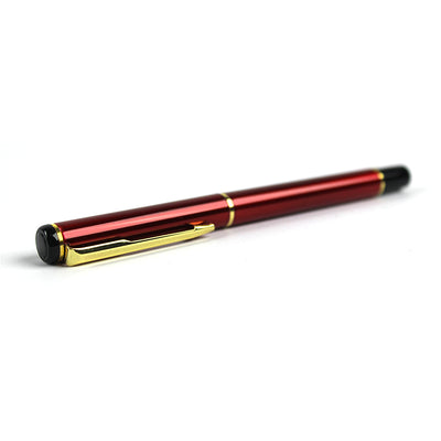 Pix metalic cu capac si accesorii aurii ,mina roller No 1573 -rosu