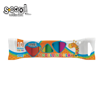 Plastilina, culori stralucitoare, 10 /set, 200 g. S-COOL