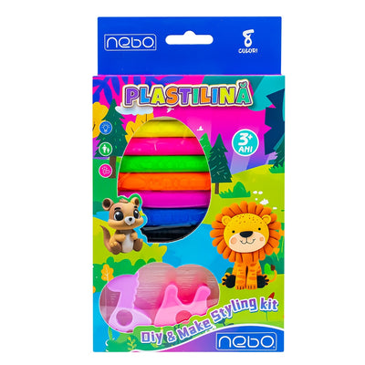 Plastilina 8 culori + forme, NEBO