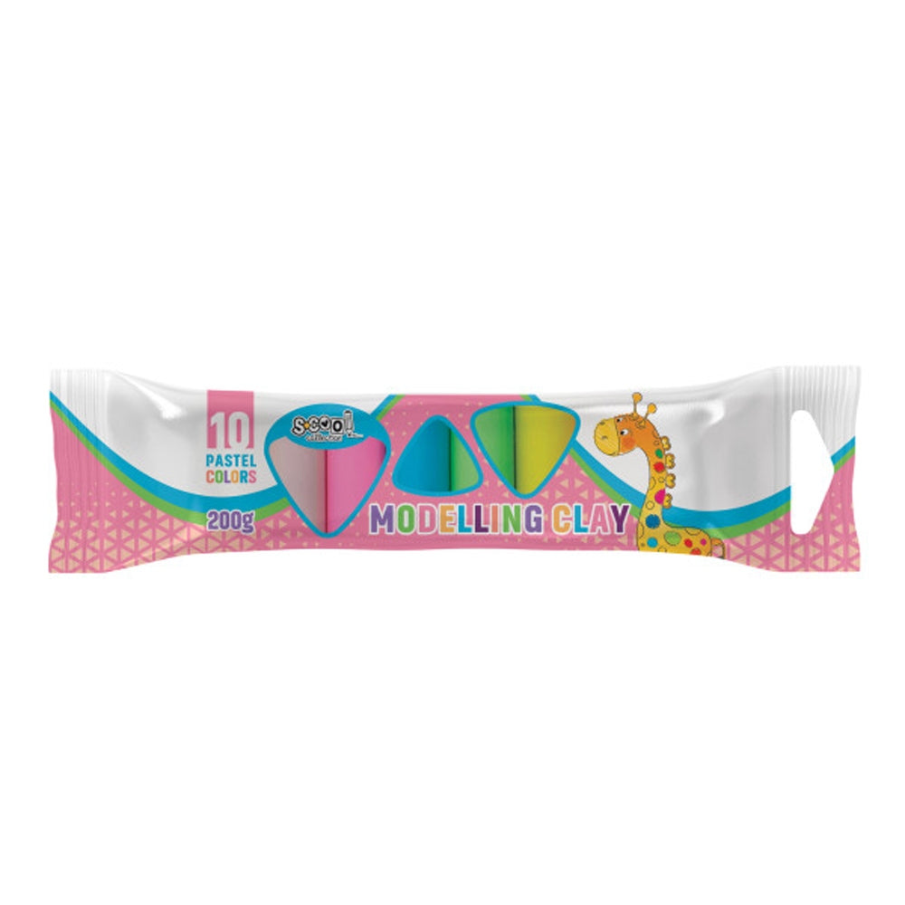 Plastilina, culori pastel, 10 /set, 200 g, COOL