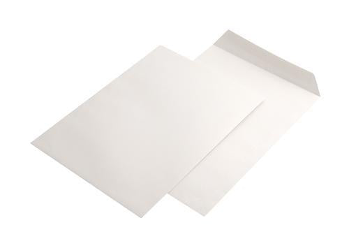 Plic alb format C4 cu deschidere tip T, închidere gumată, set 25 bucăți, ideal pentru corespondență A4 și uz la birou