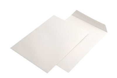 Plic alb format C4 cu deschidere tip T, închidere gumată, set 25 bucăți, ideal pentru corespondență A4 și uz la birou