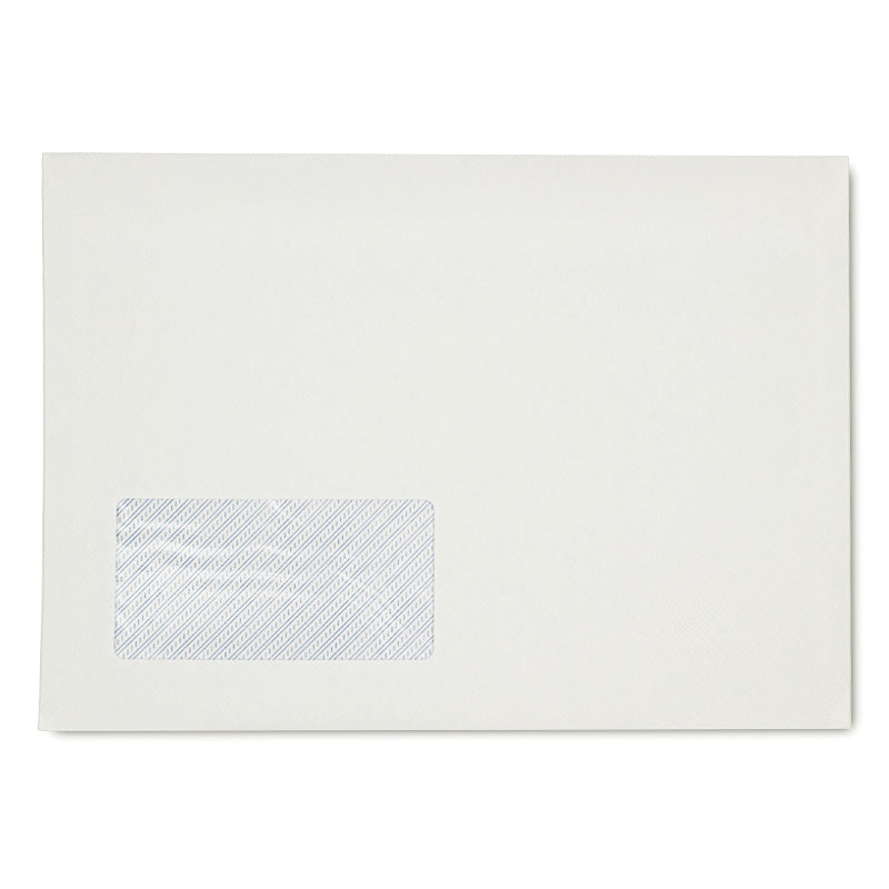 Plic alb format C5 cu fereastră pe stânga, dimensiune 162x229 mm, închidere siliconică, ideal pentru expedierea facturilor și scrisorilor oficiale.