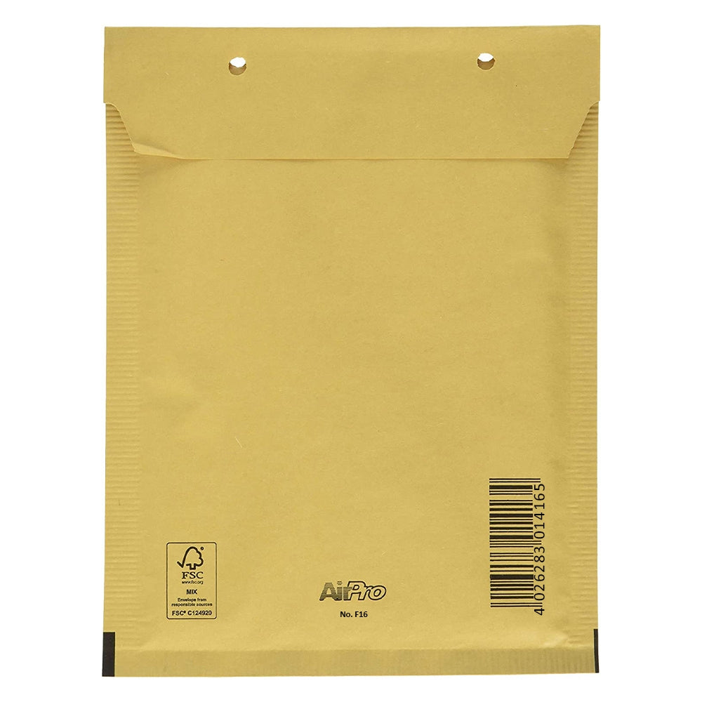 Plic antisoc Airpro Brown F16 cu folie cu bule, dimensiune 350x240 mm, ideal pentru expedierea produselor fragile prin curierat.