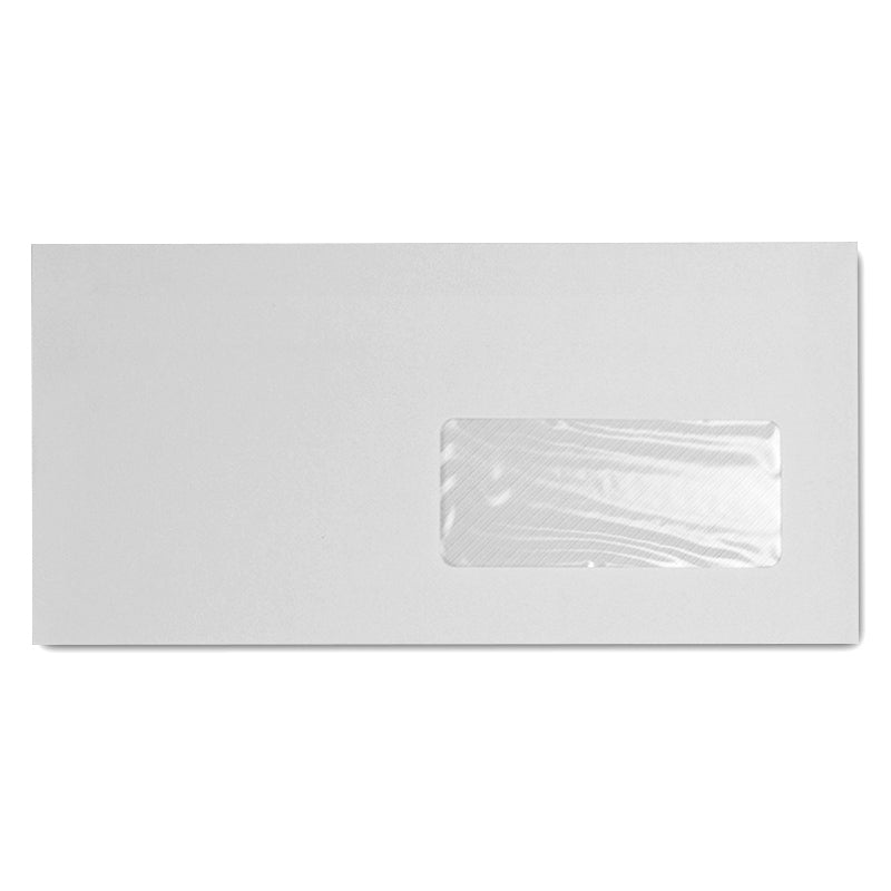 Format: DL
Dimensiune: 110*220 mm
Gramaj hârtie: 80 g/m²
Lipire: siliconic
Fereastră: dreaptă
Culoare: alb
Clapă dreapta

Deschidere pe latura mare

Certificat FSC