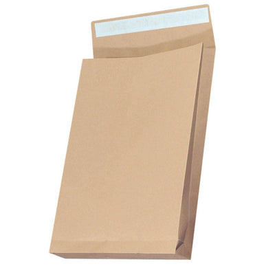 Plic Kraft format B4 cu burduf de 10 cm, dimensiune 250x353 mm, gramaj 120 g/mp, ideal pentru documente voluminoase și cataloage.