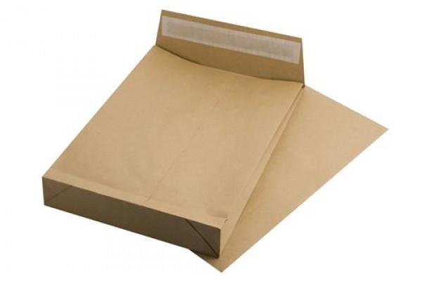 Plic Kraft format B4 cu burduf de 50 mm, deschidere tip T, gramaj 120 g/mp, ideal pentru expedierea documentelor voluminoase.