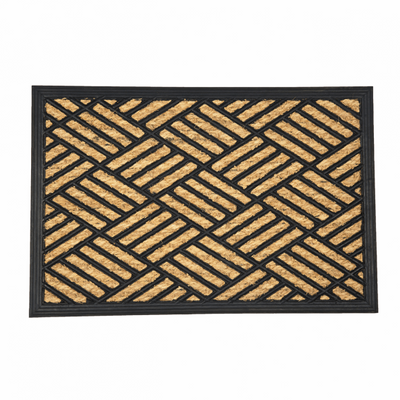Covor intrare dreptunghiular cocos si cauciuc 60x40cm