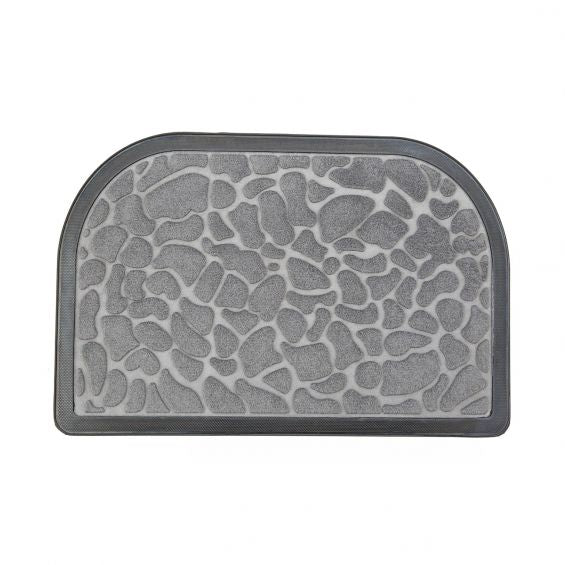 Covor intrare mocheta semioval, 60x40 cm, Stone
