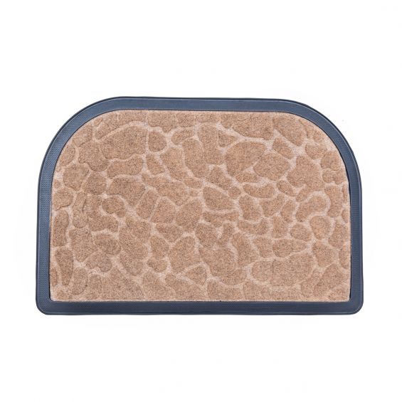 Covor intrare mocheta semioval, 60x40 cm, Stone