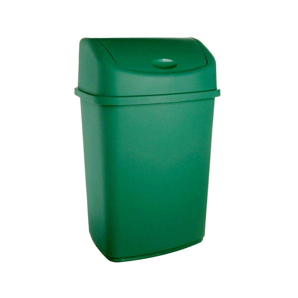 Pubelă mare de gunoi Sterk din plastic rezistent, capacitate 35 litri, cu capac batant, potrivită pentru bucătării de familie sau birouri.