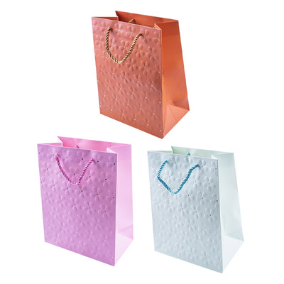 Punga cadou unicolora, Flori, premium 30x42x12 cm