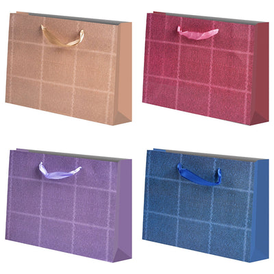 Punga cadou unicolora, Jeans, 23x18x11 cm
