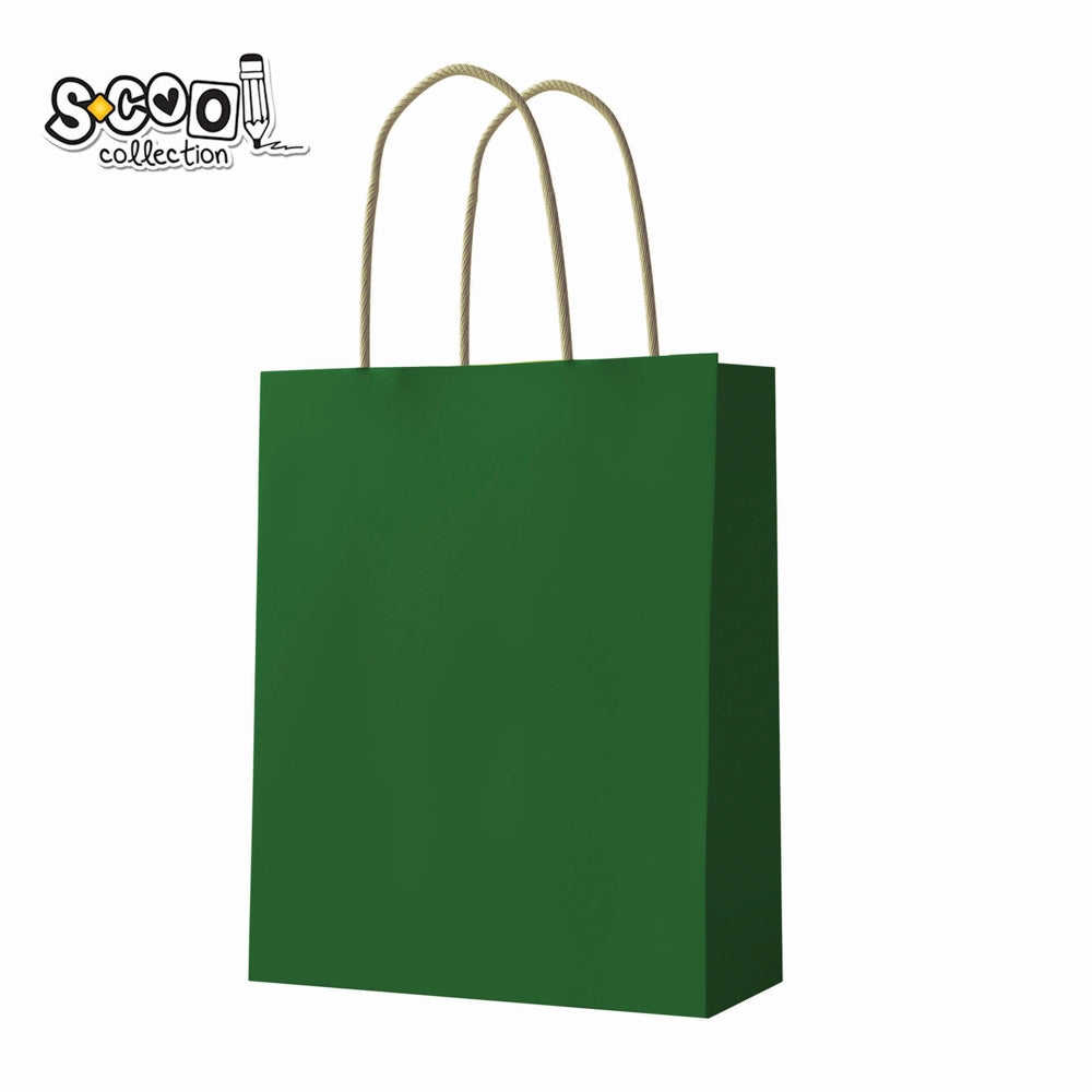 Punga hartie Craft, verde, 26x32x12 cm, 150 gr - S-COOL