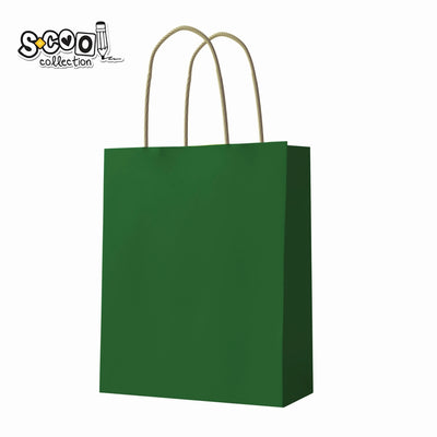 Punga hartie Craft, verde, 26x32x12 cm, 150 gr - S-COOL