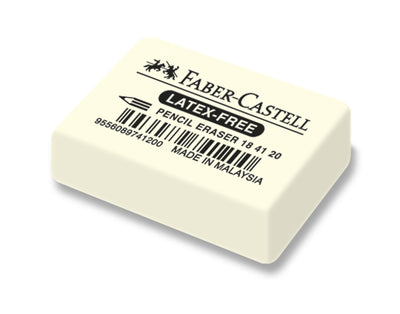 Radiera Faber-Castell 7041-20 din cauciuc natural fara PVC dimensiuni 40x27x13 mm pentru creioane grafit si colorate