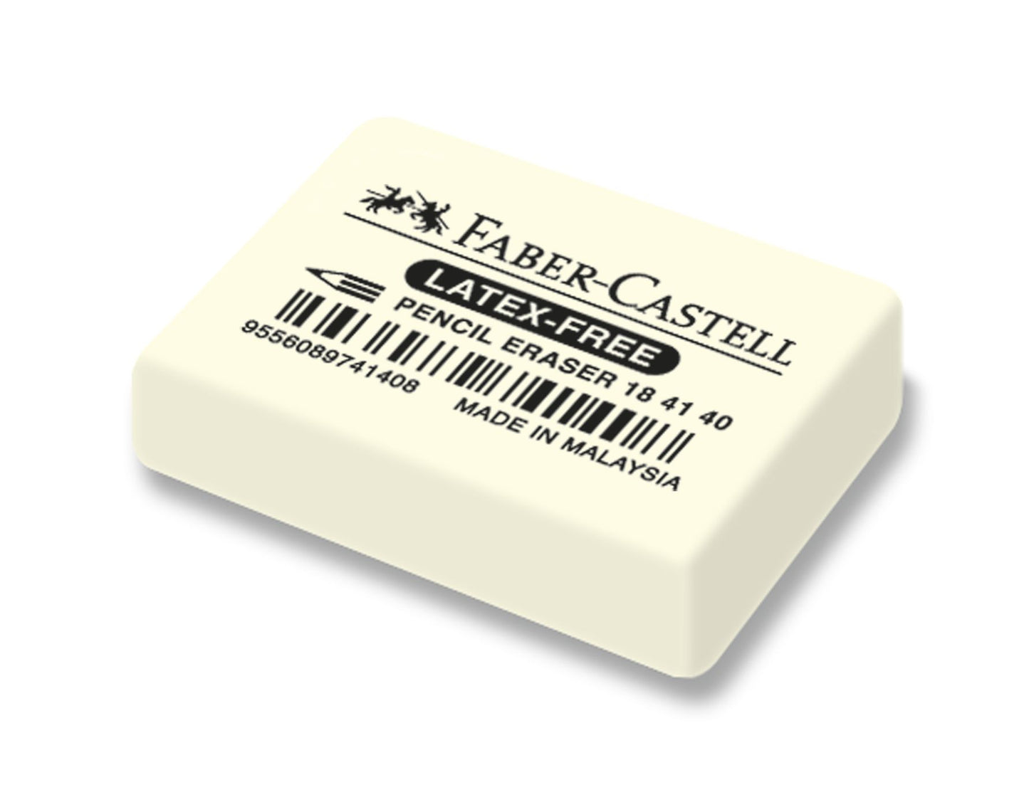 Radiera Faber-Castell 7041-40 din cauciuc natural fara PVC pentru creioane grafit si colorate 36x26x8 mm