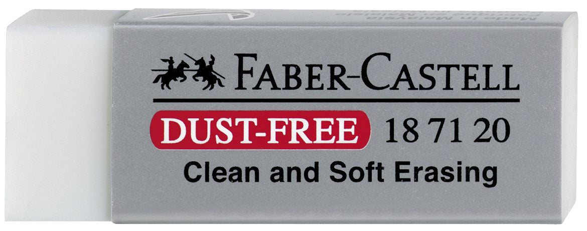 Radiera Faber-Castell Dust-Free 20 dimensiune 63x22x12 mm pentru creioane grafit fara ftalati