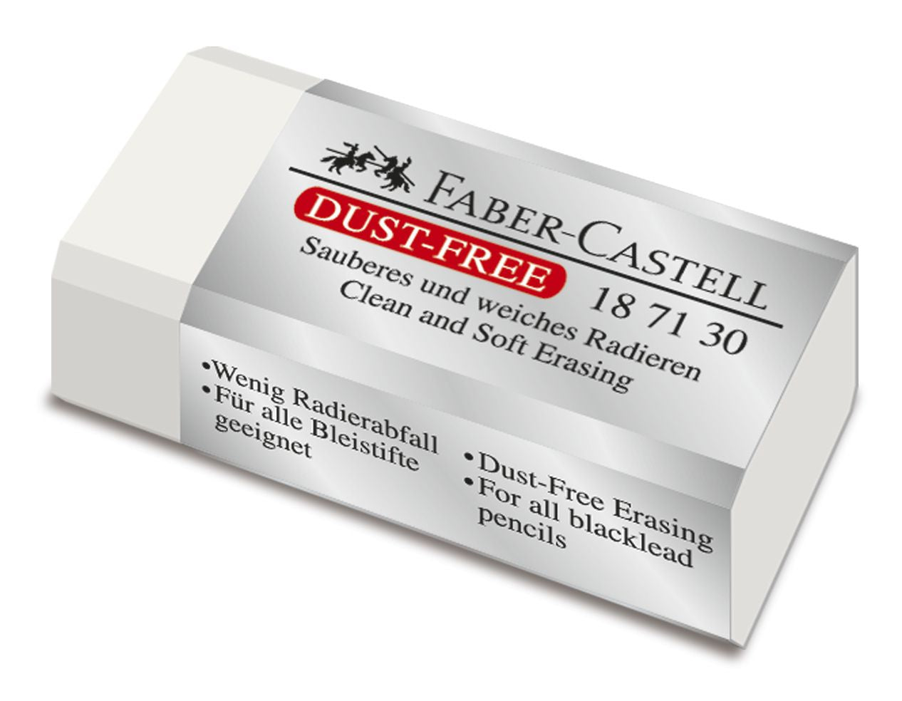 Radiera Faber-Castell Dust-Free 30 dimensiune 42x19x12 mm pentru creioane grafit stergere curata fara ftalati