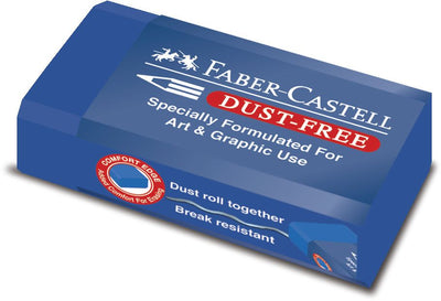 Radiera profesionala Faber-Castell Dust-Free 24 albastra pentru desen artistic si grafit fara ftalati