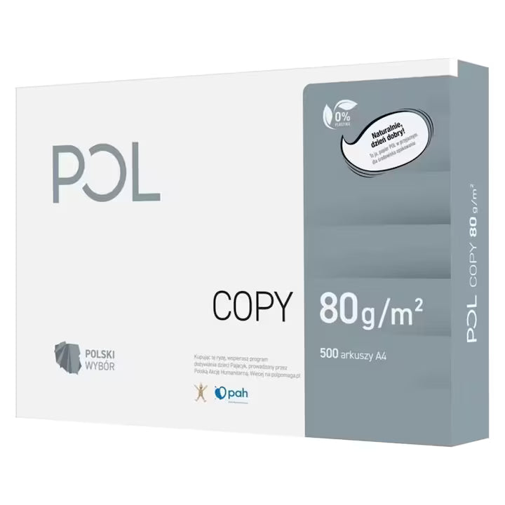 Hartie Copiator A4, 80G/Mp, 500 Coli/Top, Clasa A, Pol Copy