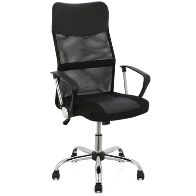 Scaun de birou ergonomic New Fit, mesh/piele ecologica, Negru