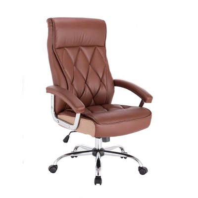 Scaun directorial ergonomic Oregon, sezut cu arcuri, piele ecologica, Maro