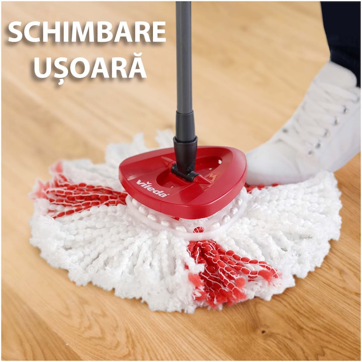 Set Curatenie Galeata Cu Pedala Si Mop Rotativ Easy Wring Turbo Vileda
