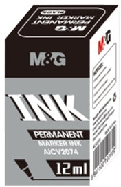 Rezerva cerneala neagra pentru marker permanent M&G 708 flacon 12ml baza ulei rezistenta la apa si uscare rapida