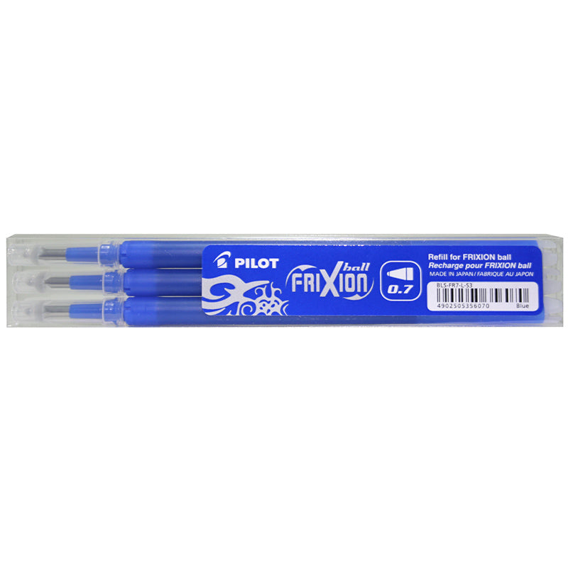Set 3*rezerva roller cerneala 0.7mm Frixion Ball Pilot albastru