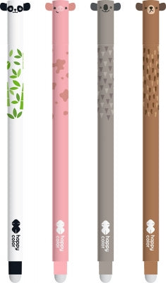 Roller gel cu cerneală termosensibilă Ears Happy Color de 0.5 mm cu design drăguț cu urechi și radieră integrată.