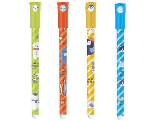 Roller cu gel termosensibil M&G iErase S Arctic Adventure de 0.5 mm cu cerneală albastru cristal și gumă de șters