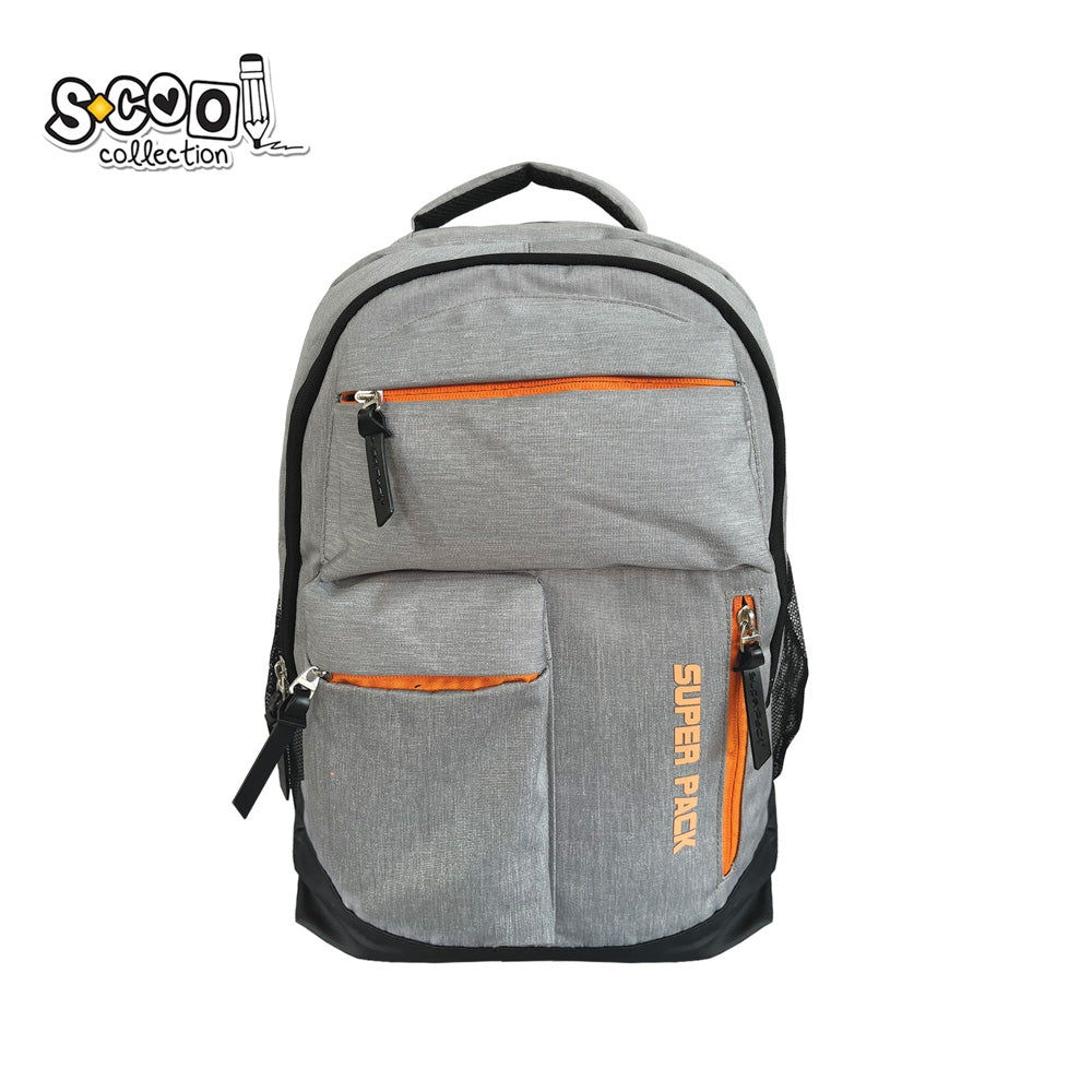 Rucsac urban S-COOL model SUPERPACK 45 cm cu compartiment laptop buretat 3 buzunare frontale spate ergonomic respirabil si baza impermeabila PVC